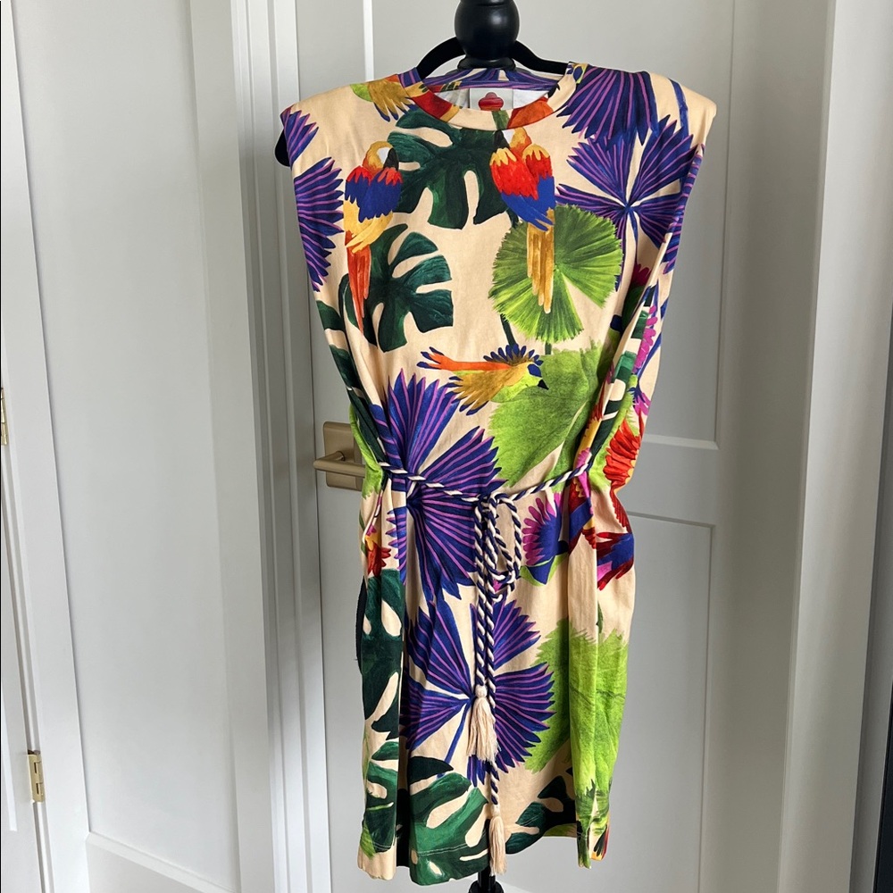 Farm Rio Tropical Print Dress with Belt